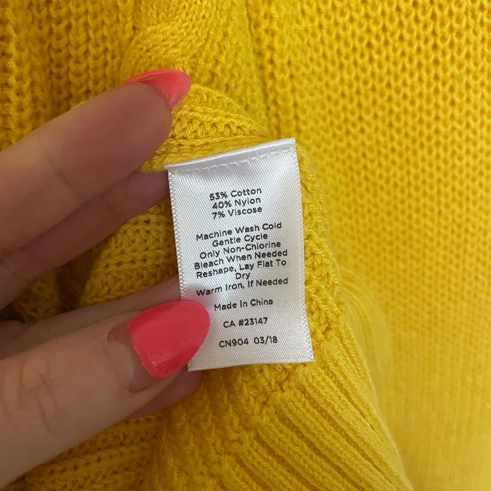 Talbots Yellow Cable Knit Sweater - Picture 4 of 5